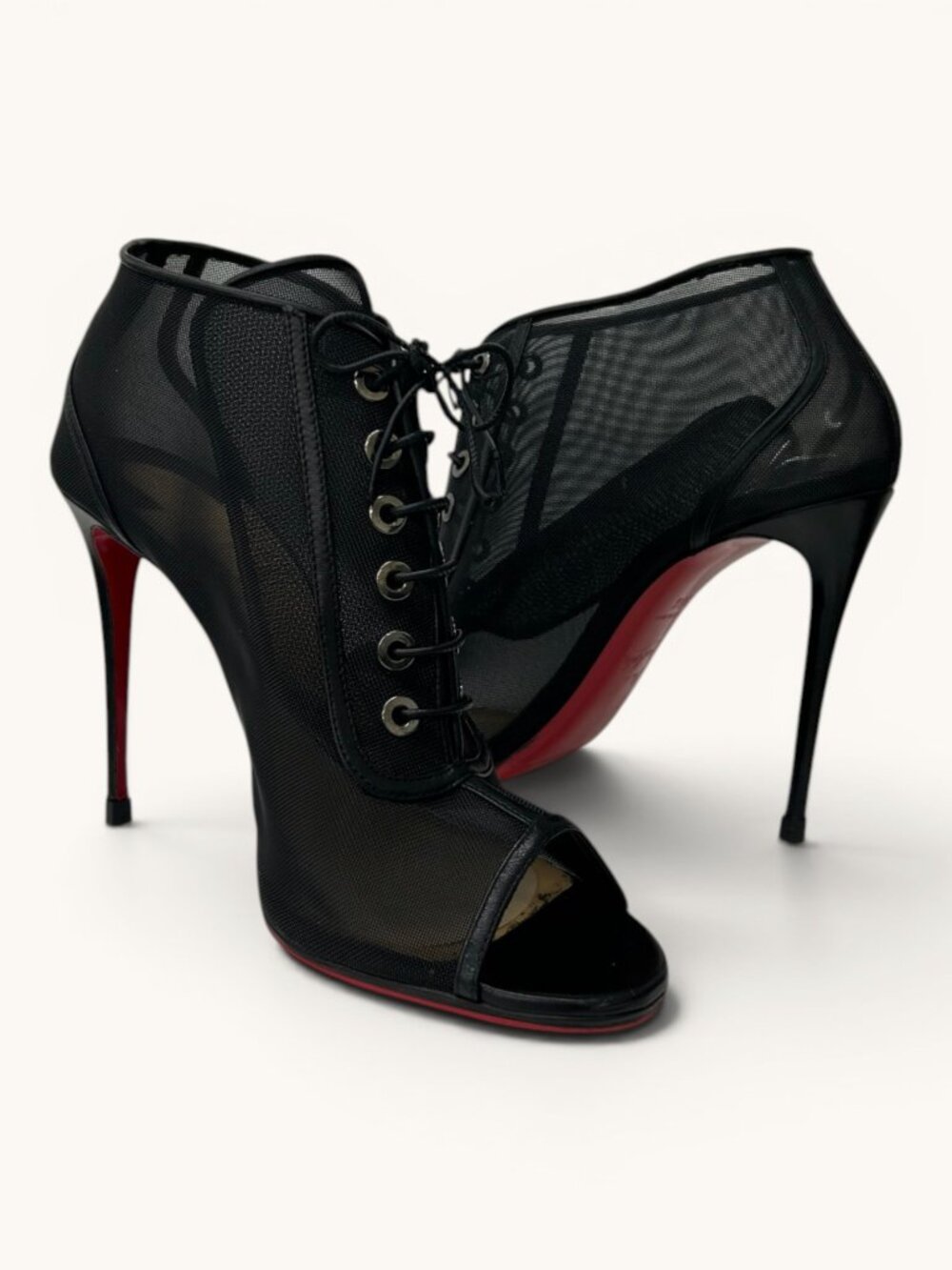 Christian Louboutin Open Ondessa 100 Booties Size 38.5 EU